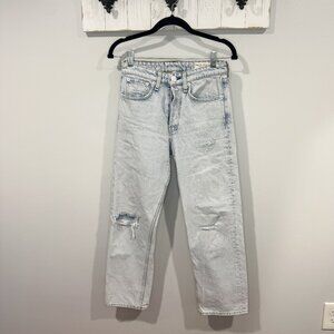 Rag & Bone Maya High Rise Straight Ankle Jeans 24 Distressed